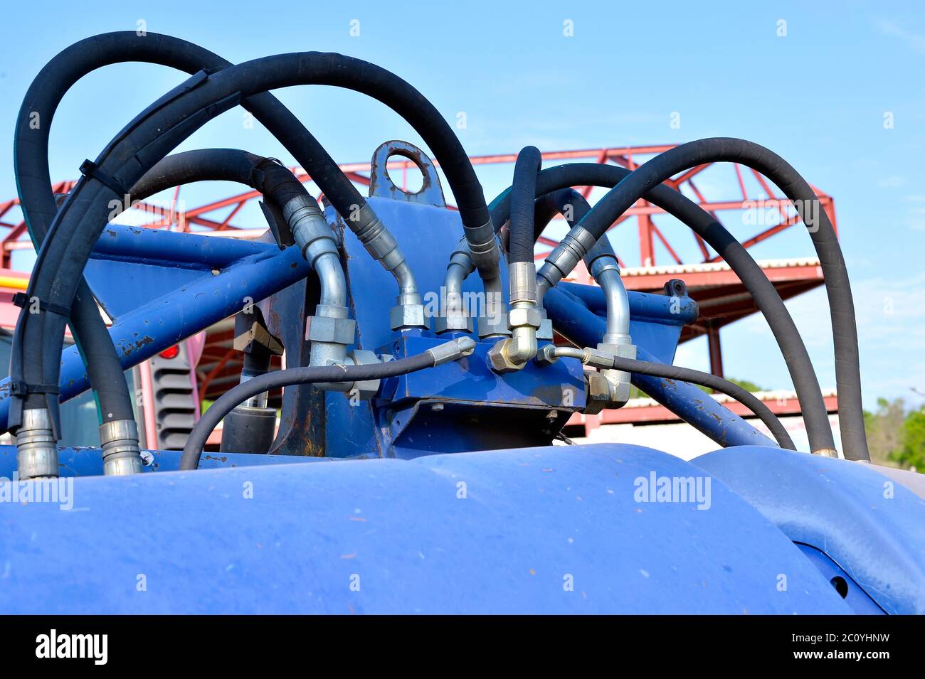 Dettagli del dispositivo di sollevamento in montagna da vicino Foto Stock