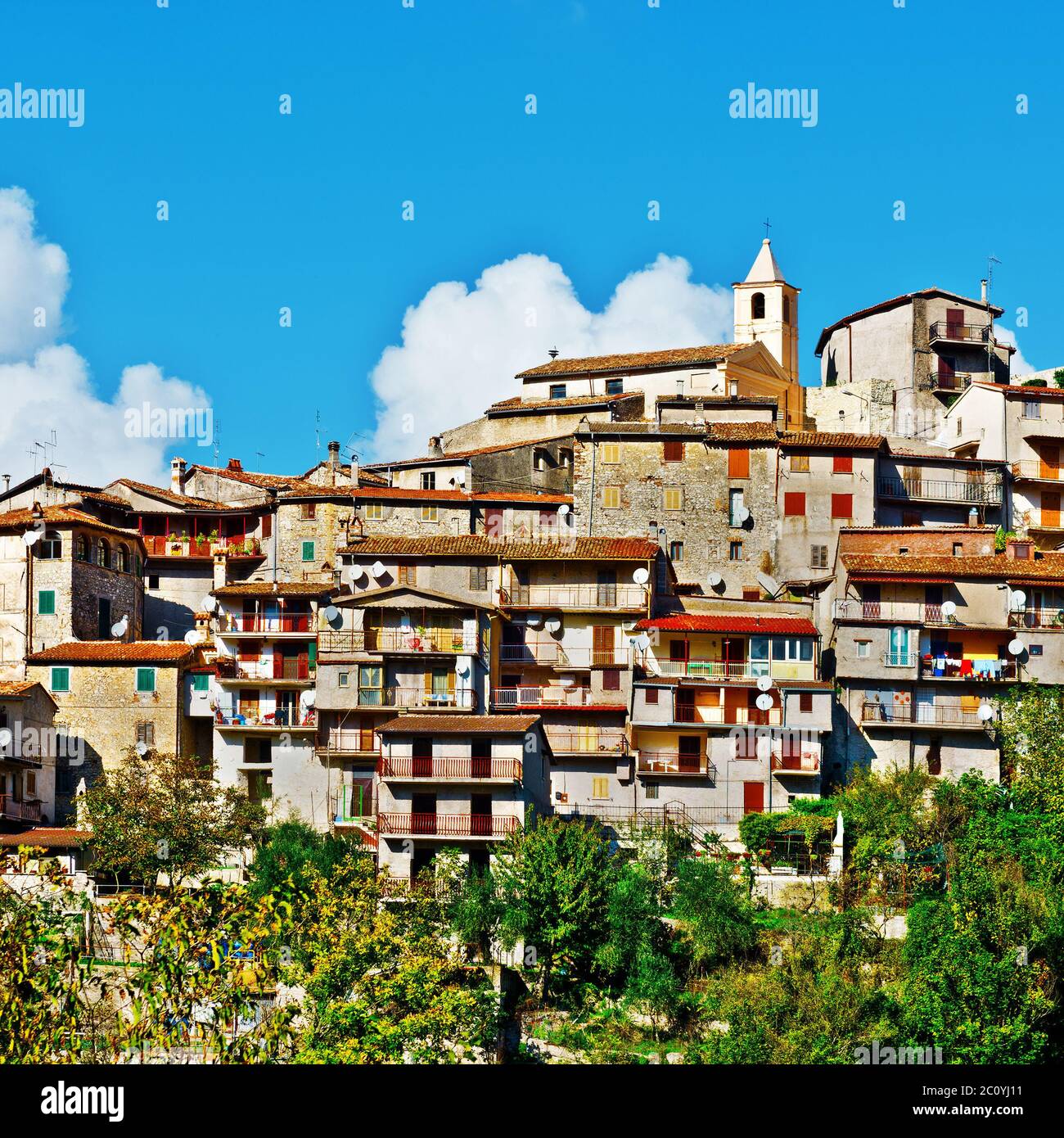 Antenne paraboliche per la ricezione satellitare Foto Stock