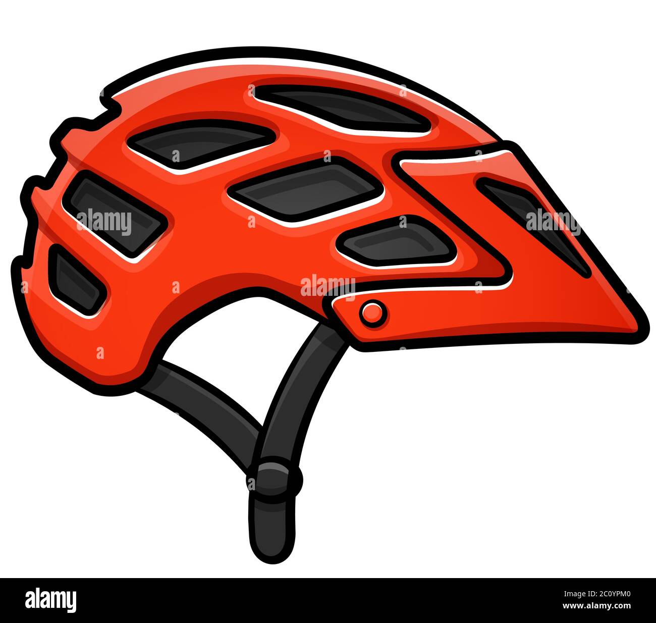 Illustrazione vettoriale di un casco da bici isolato Illustrazione Vettoriale