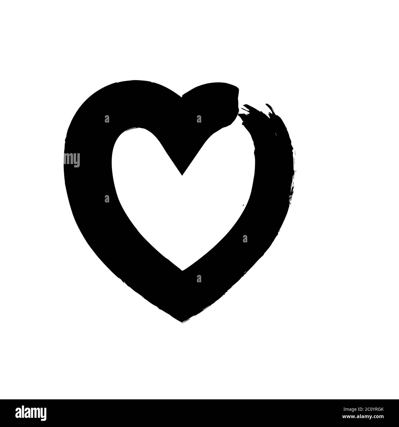 Forma di cuore simbolo amore nero del vettore Foto Stock