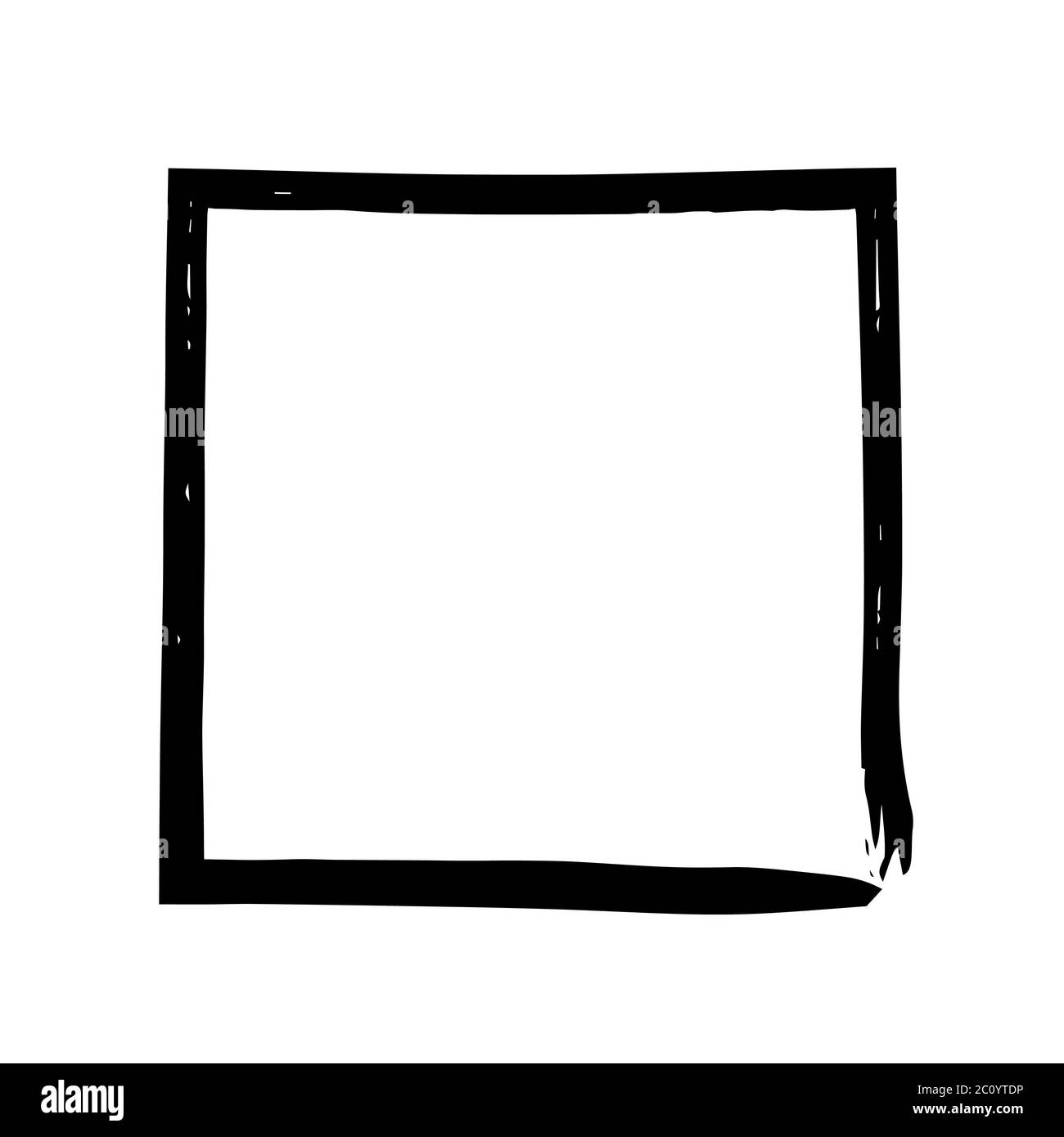 Square Spazzola telaio Vector grunge vernice inchiostro ad acquerello Foto Stock