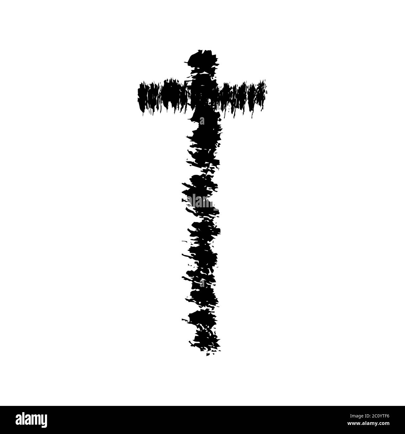 Una croce cristiana Vector grunge religione simbolo Foto Stock