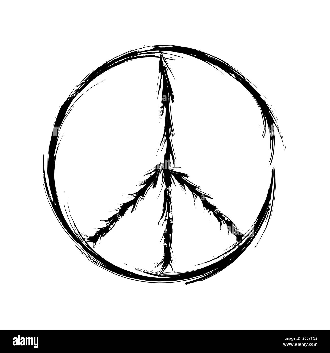 Simbolo di pace vettore icona amicizia di pacifismo Foto Stock