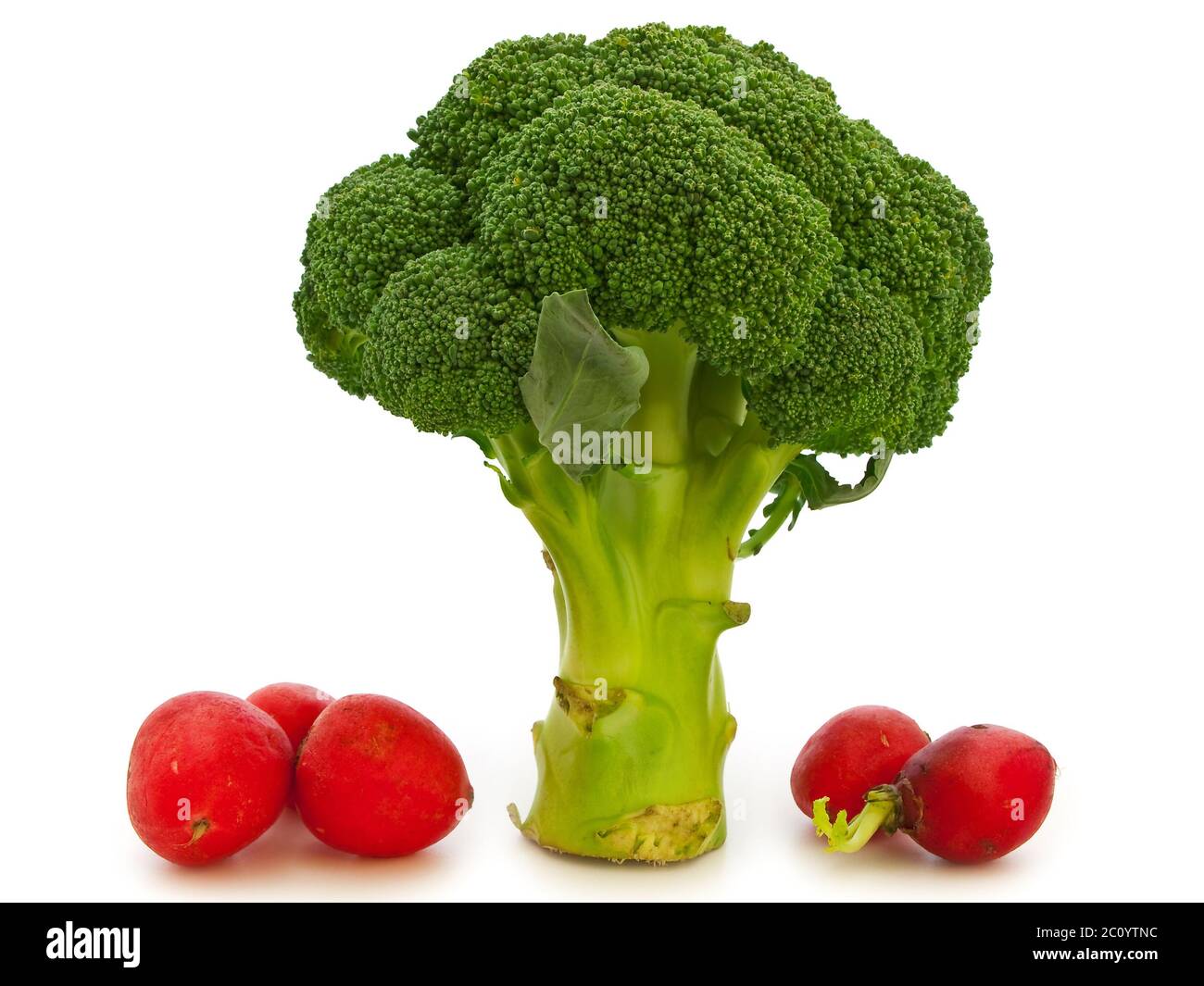 Broccoli e ravanelli rossi Foto Stock