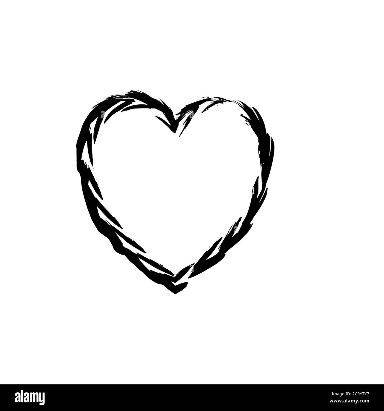 Forma di cuore simbolo amore nero del vettore Foto Stock