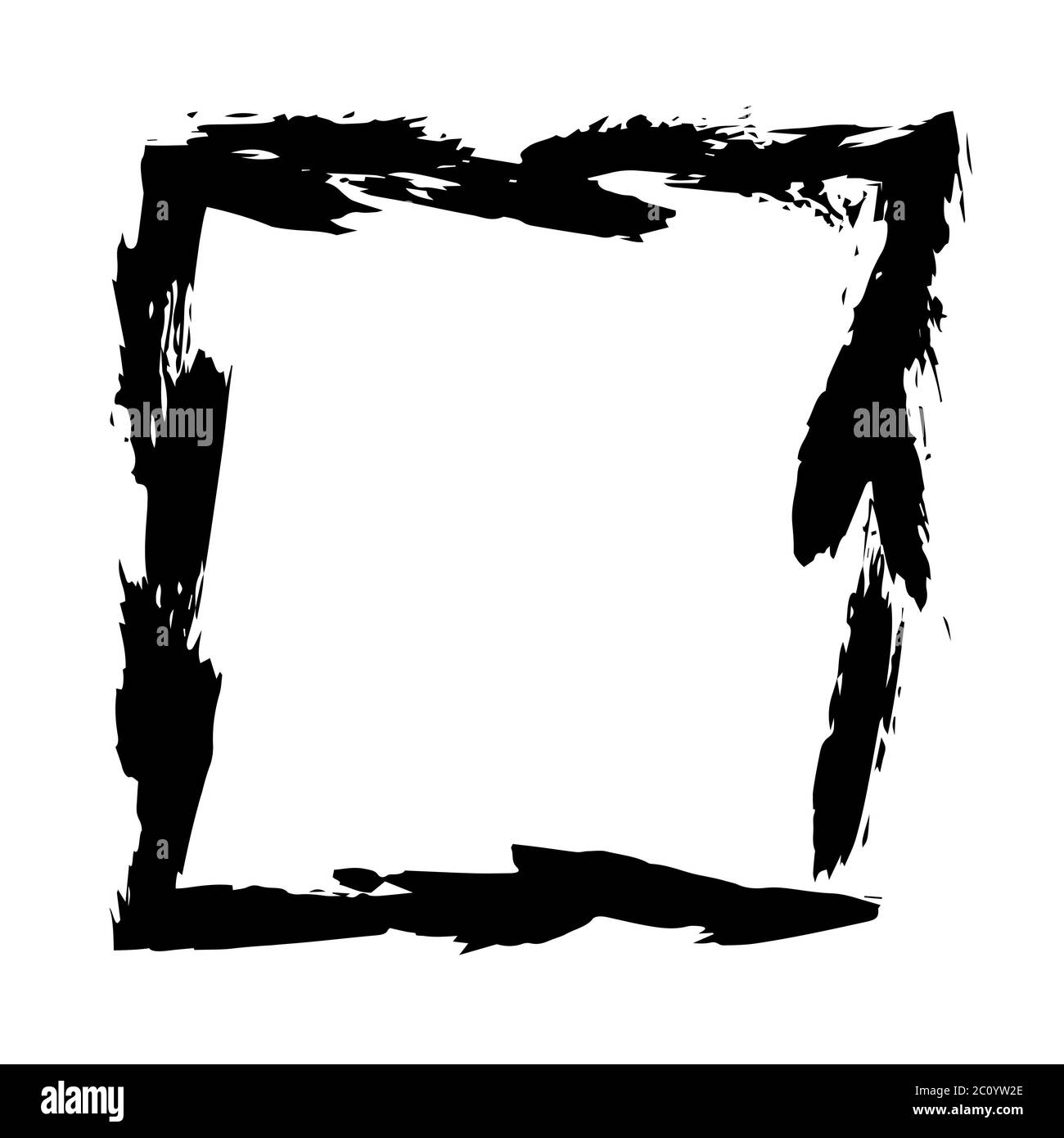 Square Spazzola telaio Vector grunge vernice inchiostro ad acquerello Foto Stock