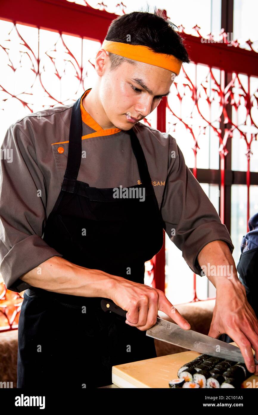 Ristorante giapponese fusion sul tetto Sushi Samba alla Heron Tower, Bishopsgate, Londra Foto Stock