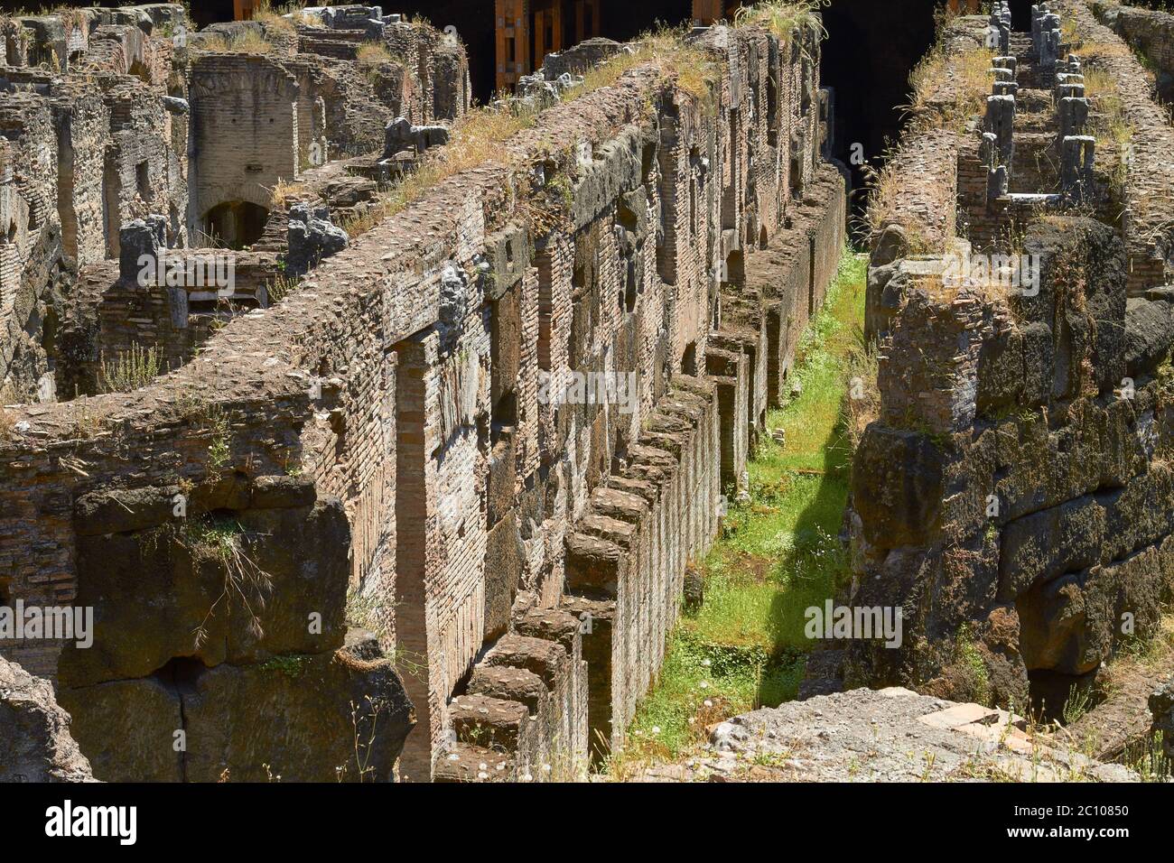 Corridoi e Gallerie del Colosseo di Roma in Italia Foto Stock