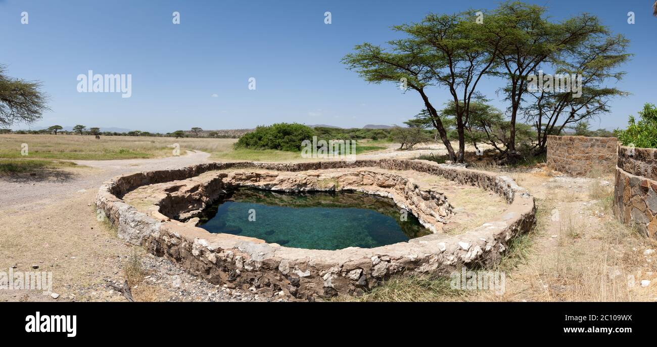 Il luogo chiamato Buffalo Spring nel Parco Nazionale di Samburu Foto Stock