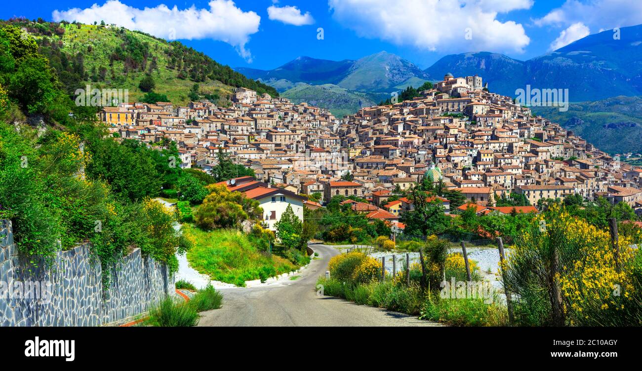 Italia viaggi. Uno dei borghi medievali più belli della Calabria - Morano Calabro Foto Stock
