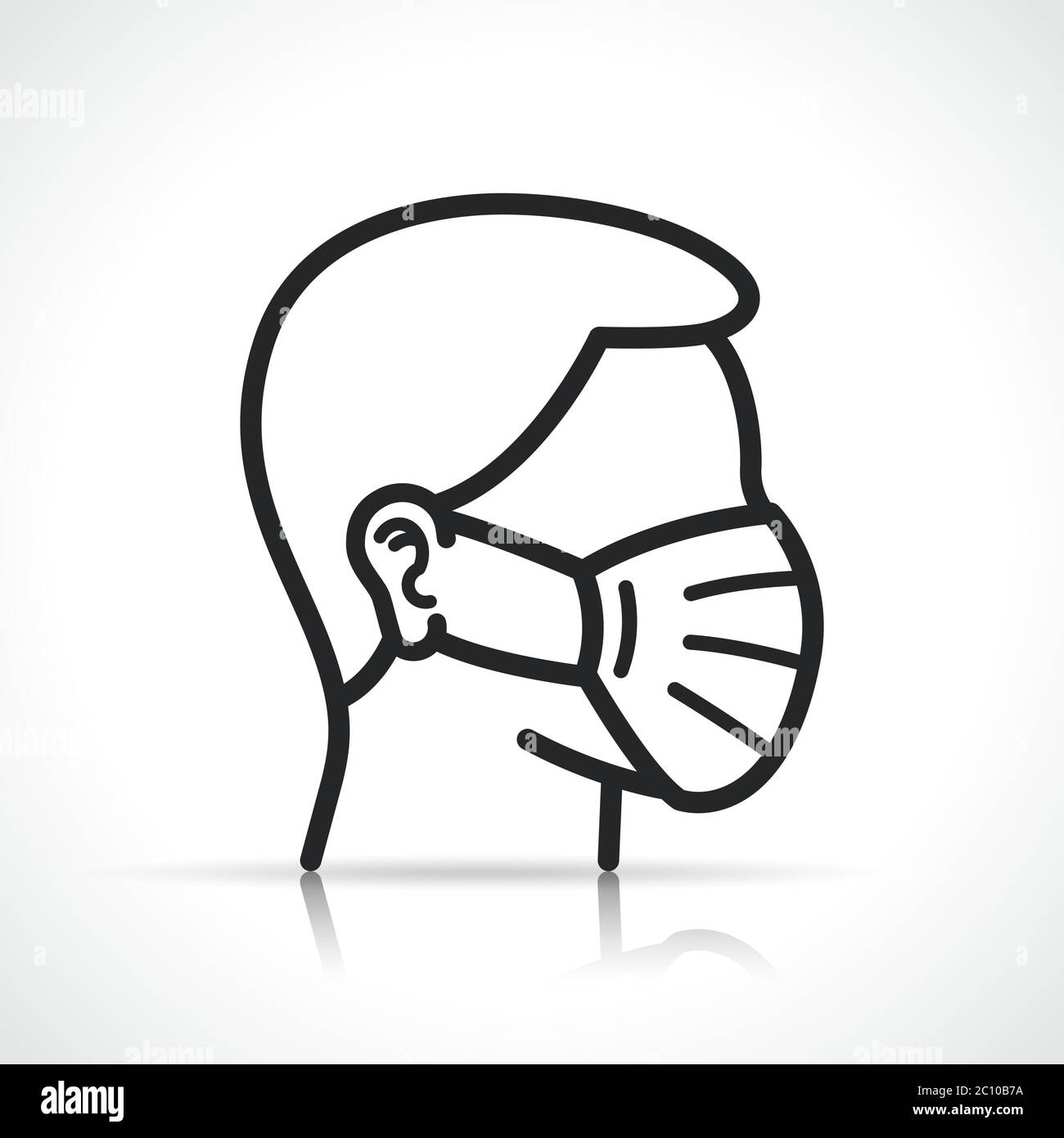 Illustrazione vettoriale del simbolo dell'icona della maschera medica Illustrazione Vettoriale