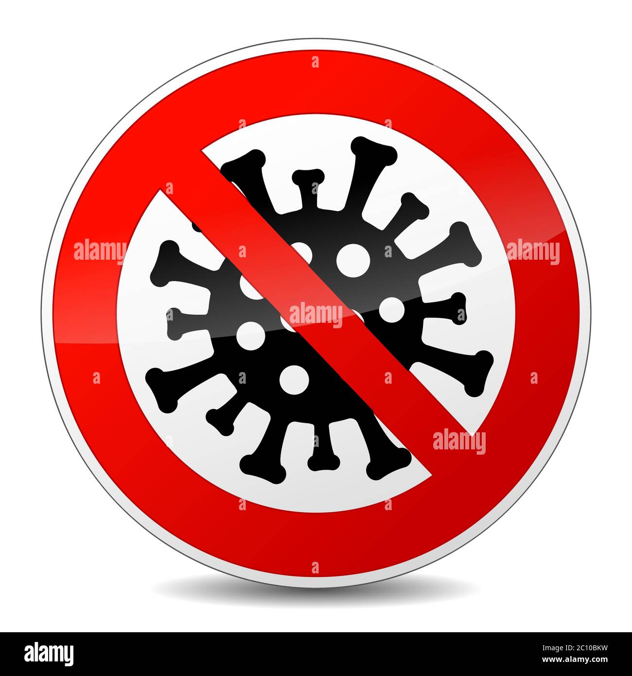 Immagine vettoriale dell'icona di assenza del segno del virus Illustrazione Vettoriale
