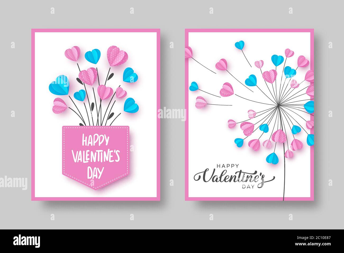 Biglietti giornalieri di San Valentino. Illustrazione Vettoriale