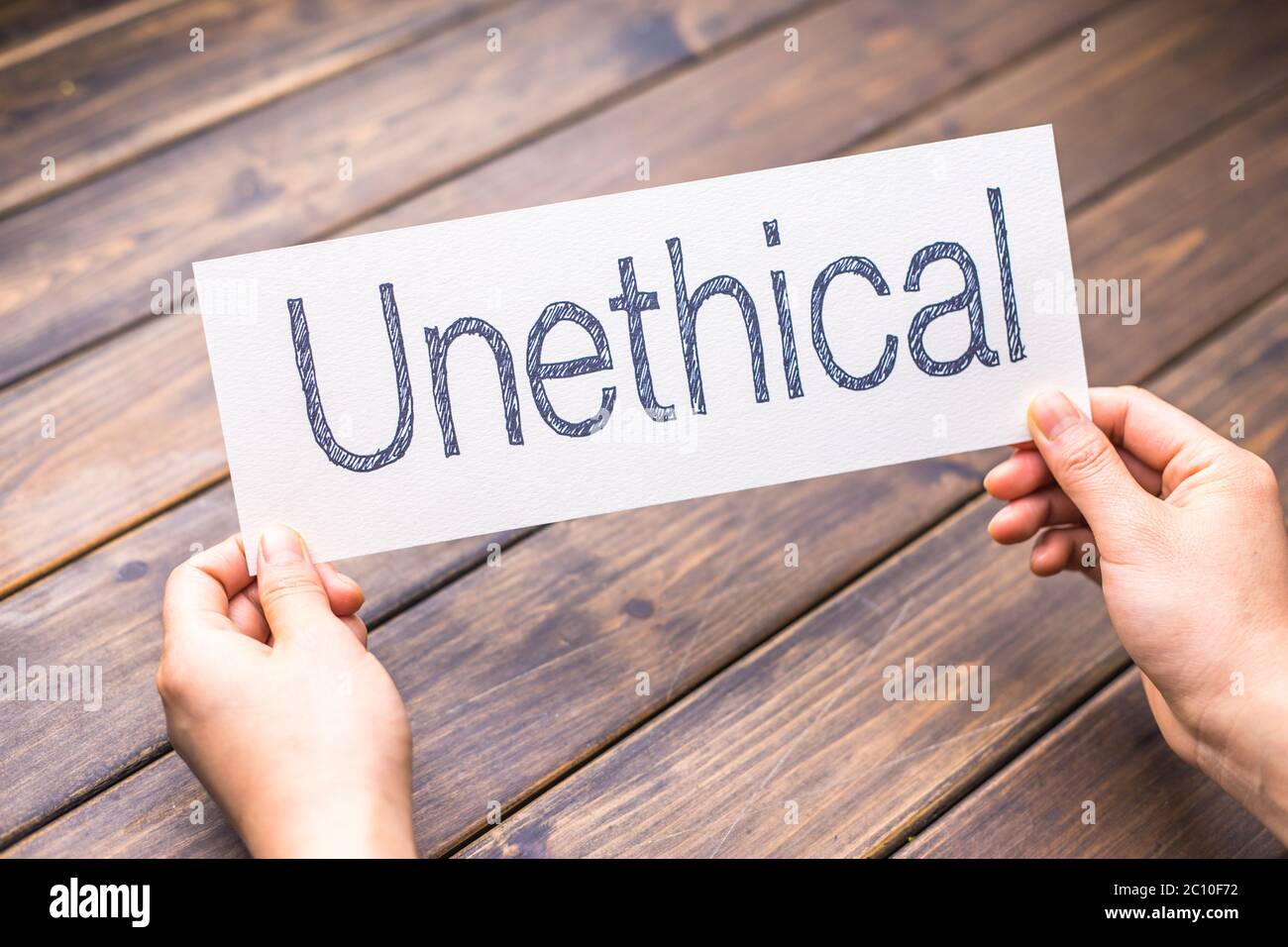 non etica all'etica su white paper Foto Stock