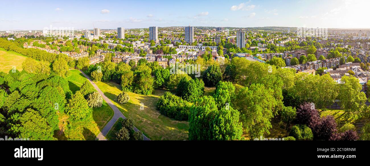 Vista aerea della collina Primrose a Londra, Regno Unito Foto Stock