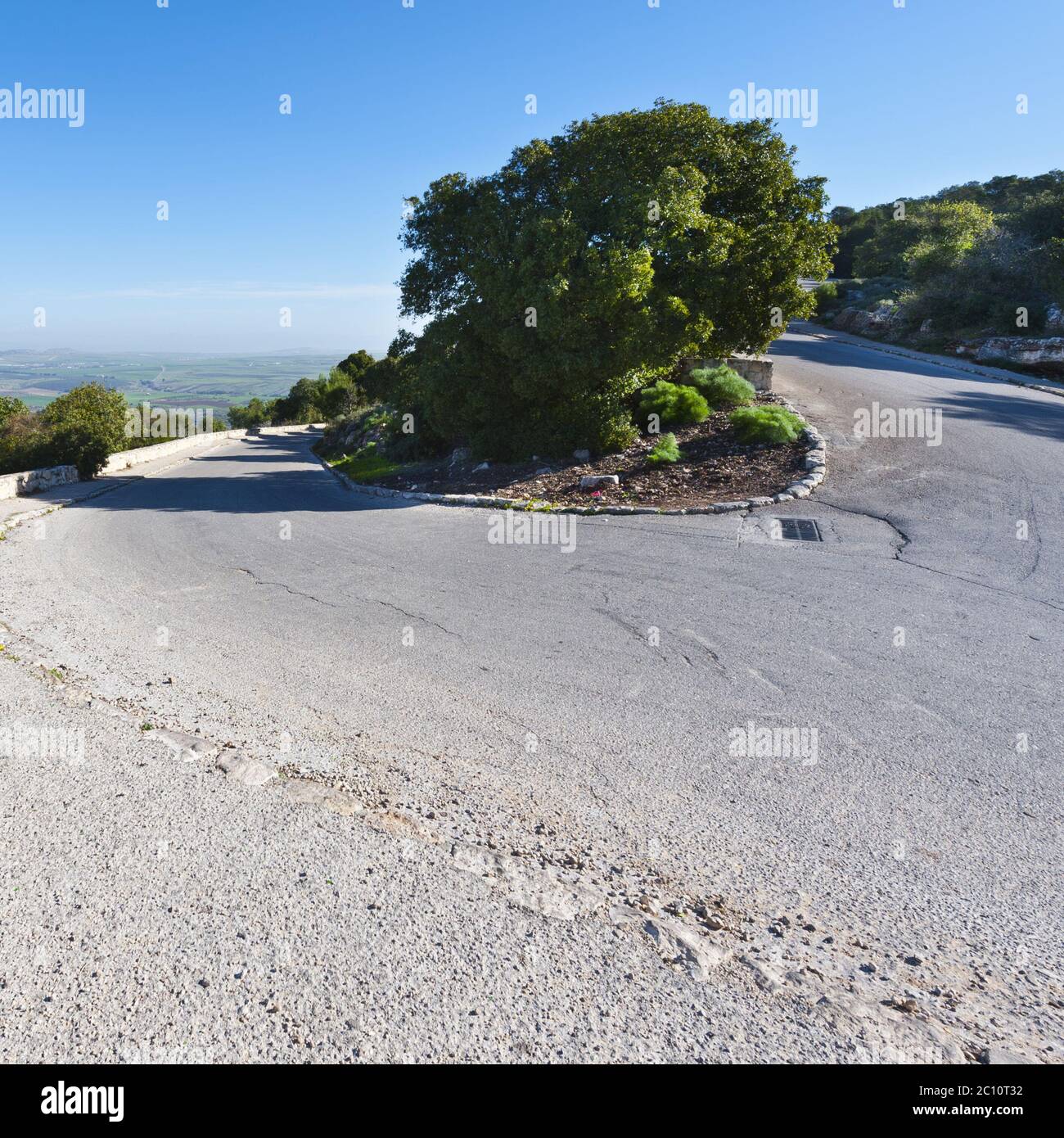 Asfalto per il Monte Tabor Foto Stock