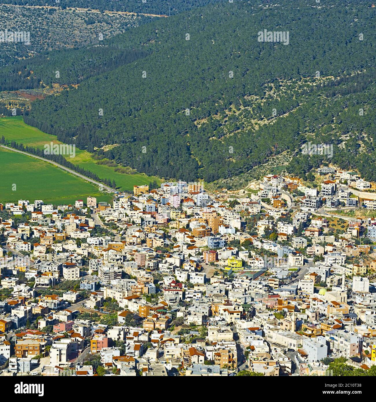 Città araba nella valle di Jezreel Foto Stock