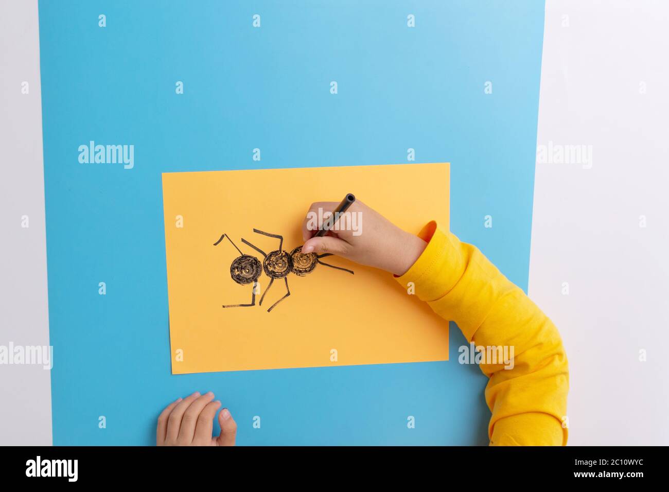 click shortly Bot Come disegnare una formica, un progetto d'arte facile per un preschooler, fai da te, passo 2, aggiungere gambe e antenne, tutorial Foto stock - Alamy click shortly Bot Come disegnare una formica, un progetto d'arte facile per un preschooler, fai da te, passo 2, aggiungere gambe e antenne, tutorial Foto stock - Alamy