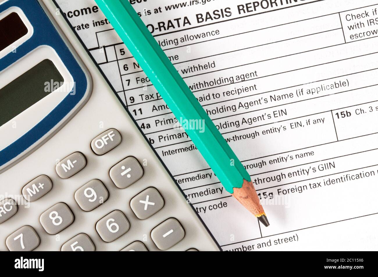 Compilare il modulo FISCALE. Foto Stock