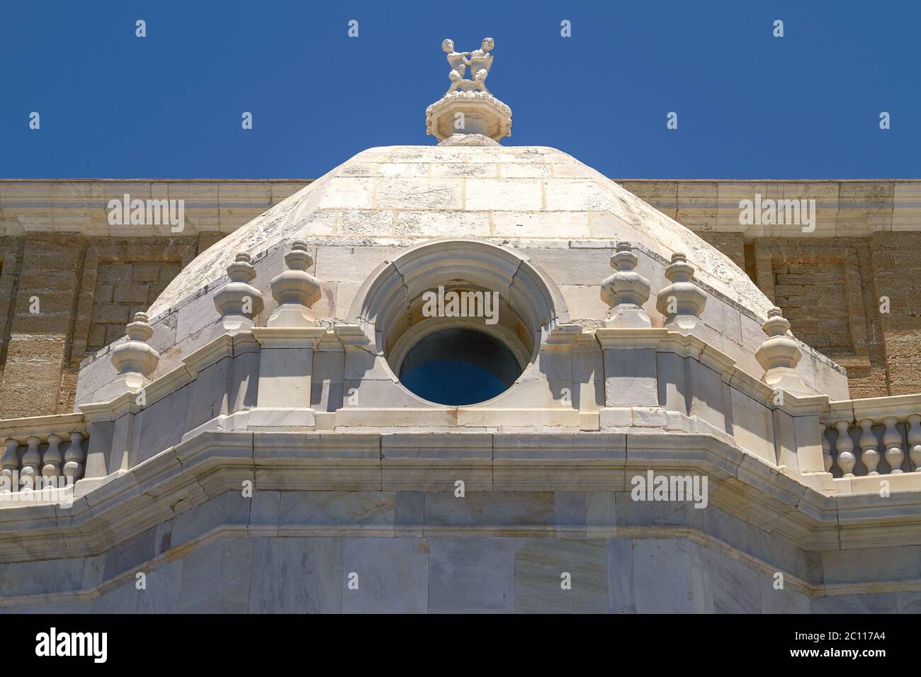 Dettaglio di architettura storica di Cadiz, Spagna Foto Stock