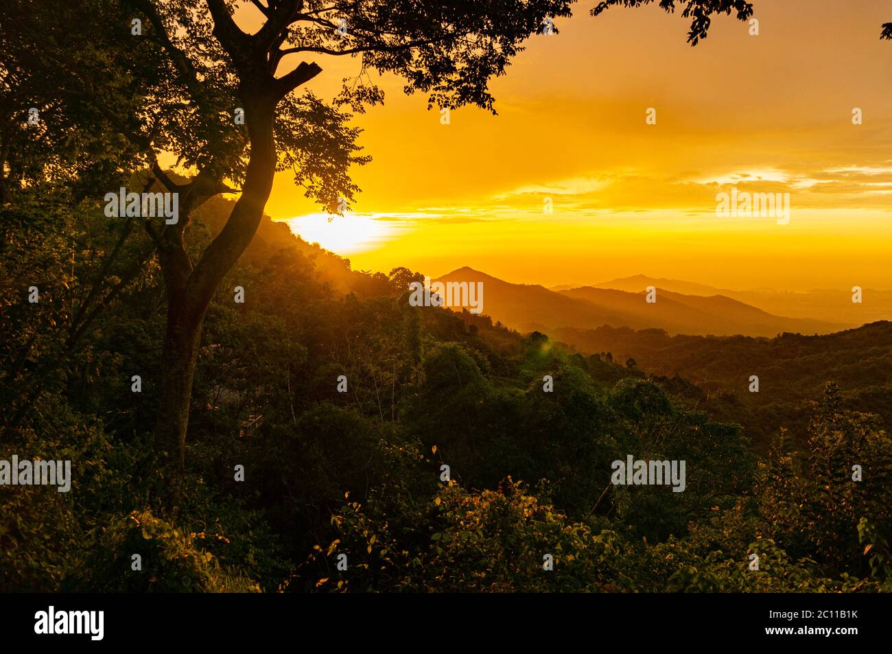 Tramonto da Minca in Sierra Nevada Colombia Foto Stock