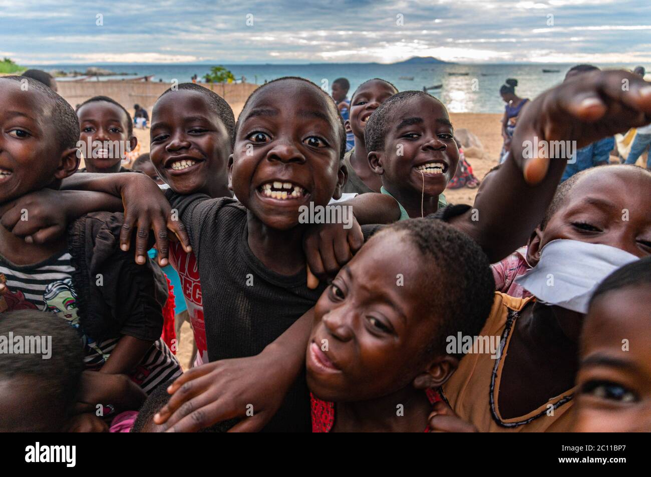 Felici i bambini africani in Malawi Foto Stock