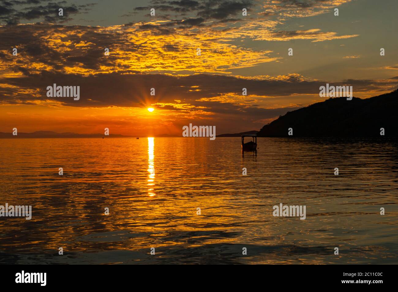 Lago Malawi Sunset Africa Foto Stock