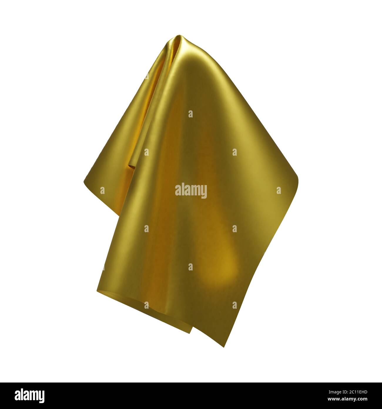 Tessuto dorato lucido, fazzoletto o tovaglia appesi Illustrazione Vettoriale