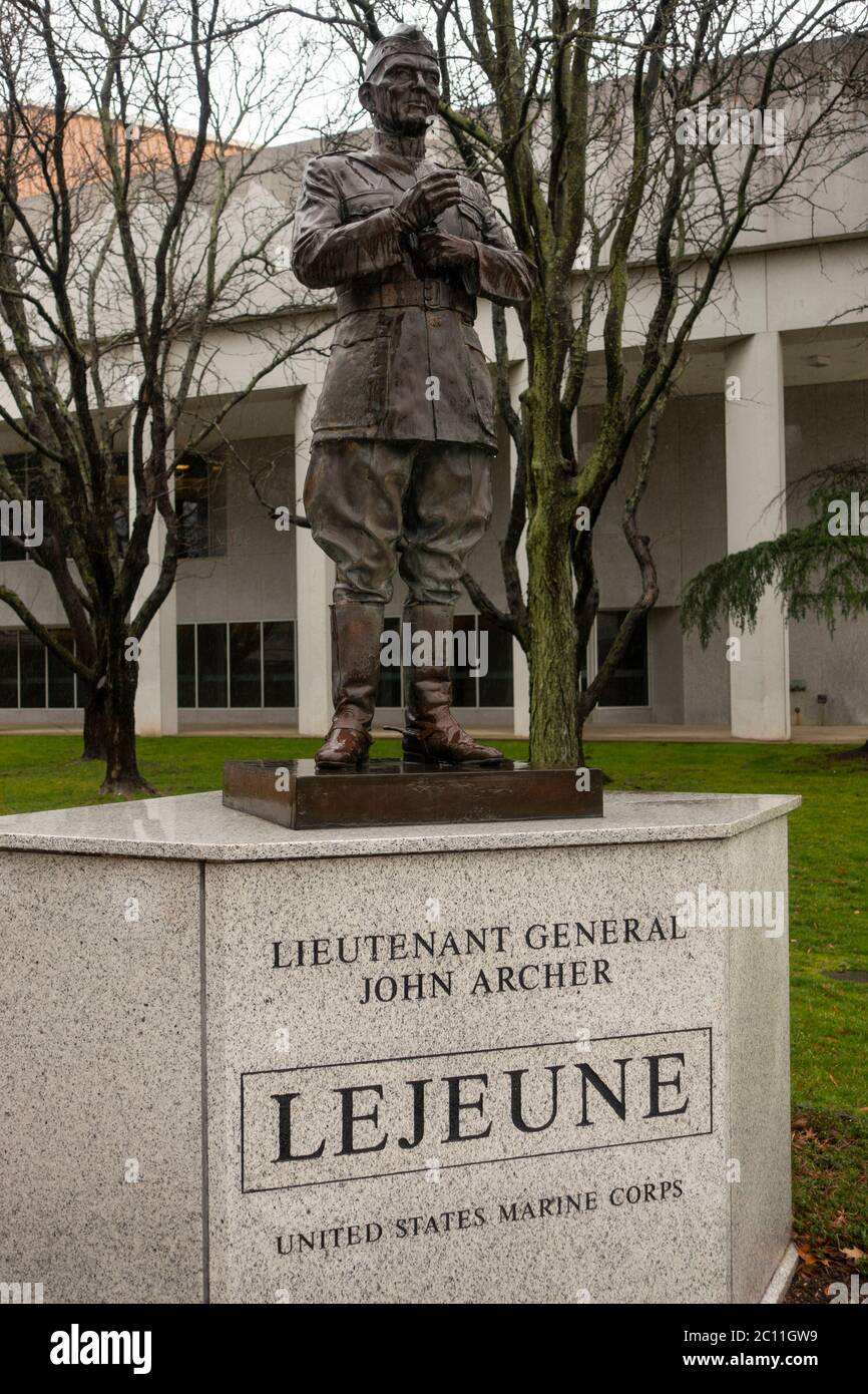Il generale John Lejeune statua Annapolis MD Foto Stock