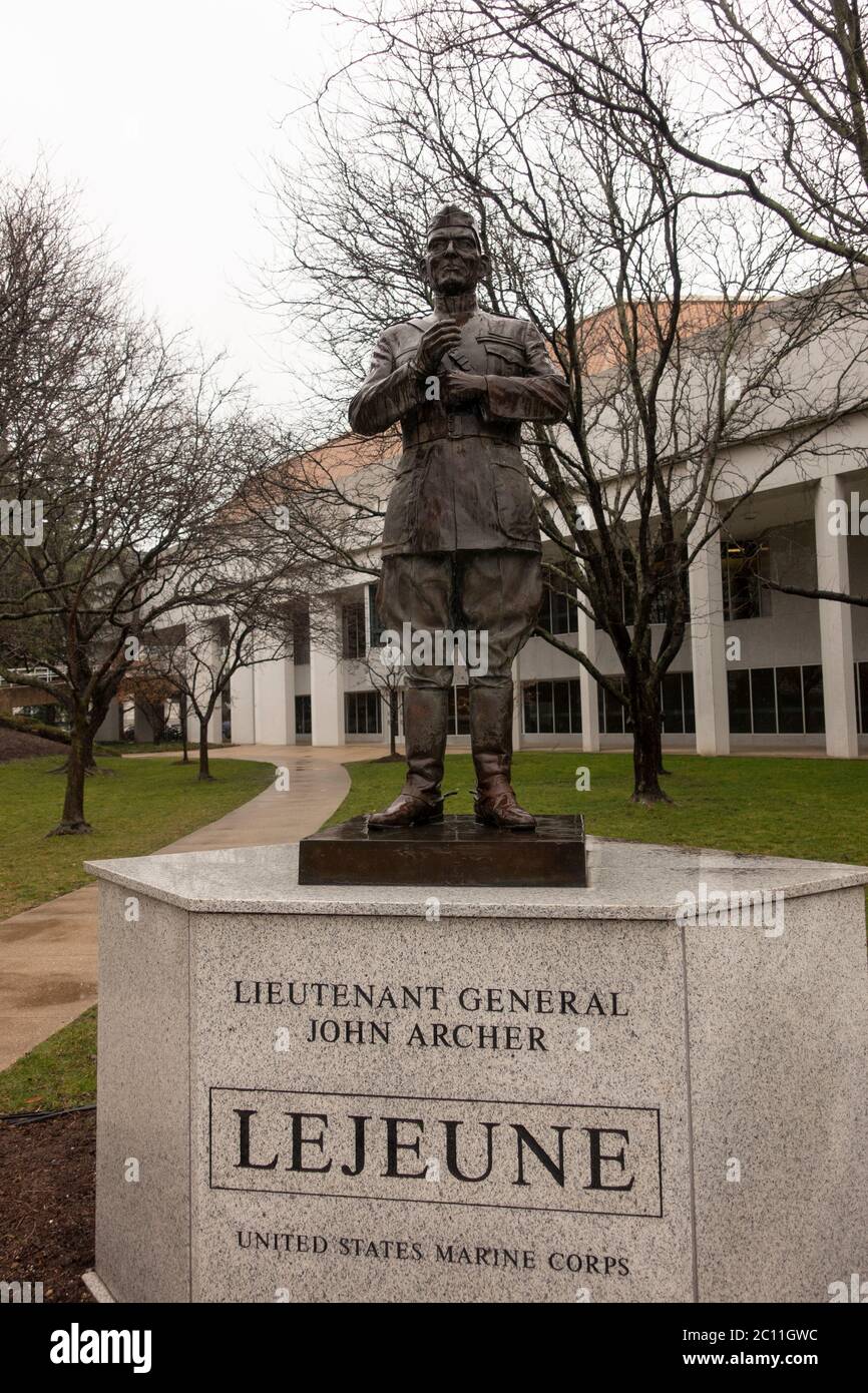Il generale John Lejeune statua Annapolis MD Foto Stock
