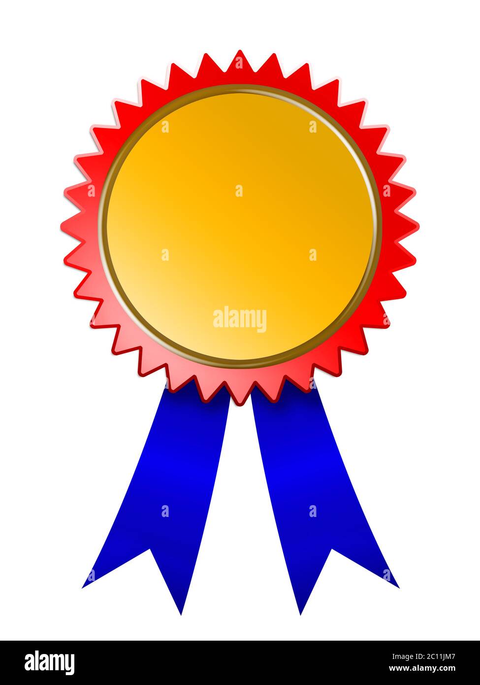 È possibile personalizzare la grafica raster che raffigura una Medaglie di raggiungimento nastro blu award.inside area di medaglia Foto Stock