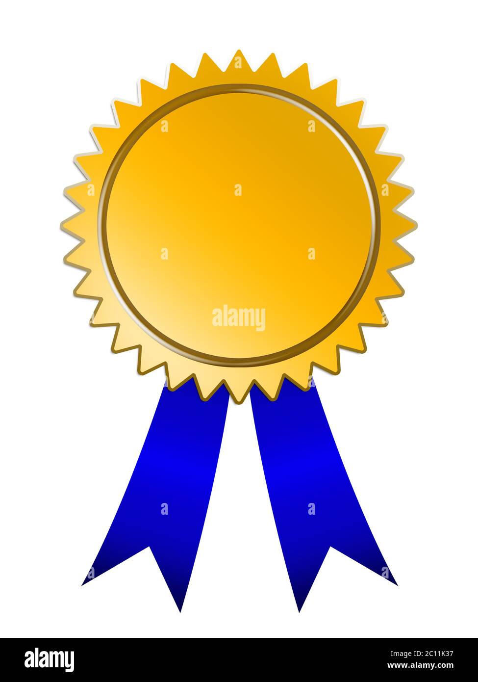 È possibile personalizzare la grafica raster che raffigura una Medaglie di raggiungimento nastro blu award.inside area di medaglia Foto Stock