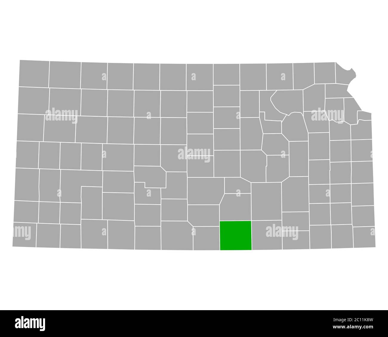 Sumner sulla mappa di Kansas Foto Stock