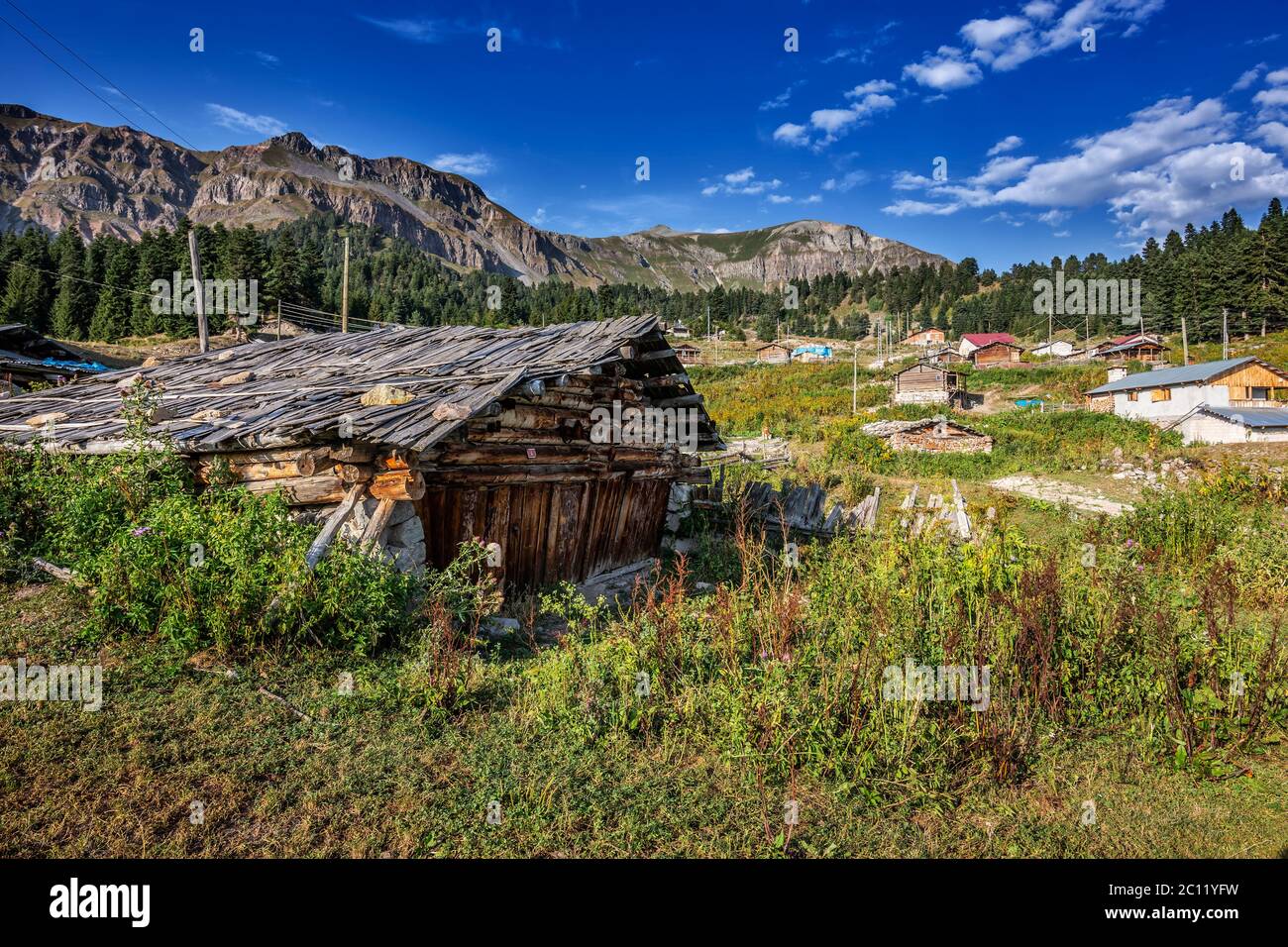 I laghi, gli altipiani e le foreste dell'Arsiyan, nel quartiere di Savsat di Artvin, offrono un'incredibile immagine naturale. Foto Stock