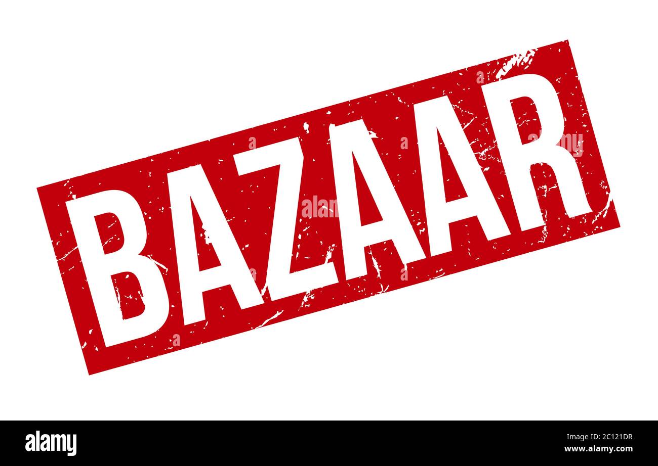 Timbro di gomma Bazaar. Red Bazaar Grosso Grunge timbro sigillo Vector Illustrazione - Vector Foto Stock