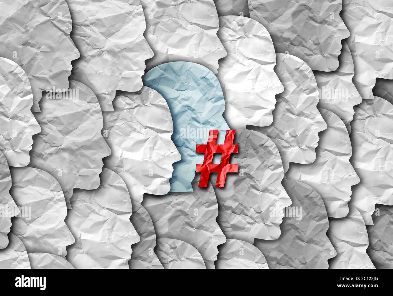 I social media hanno limitato la parola e annullano il concetto di censura culturale o il controllo del pensiero e annullano o limitano le opinioni offensive o co Foto Stock