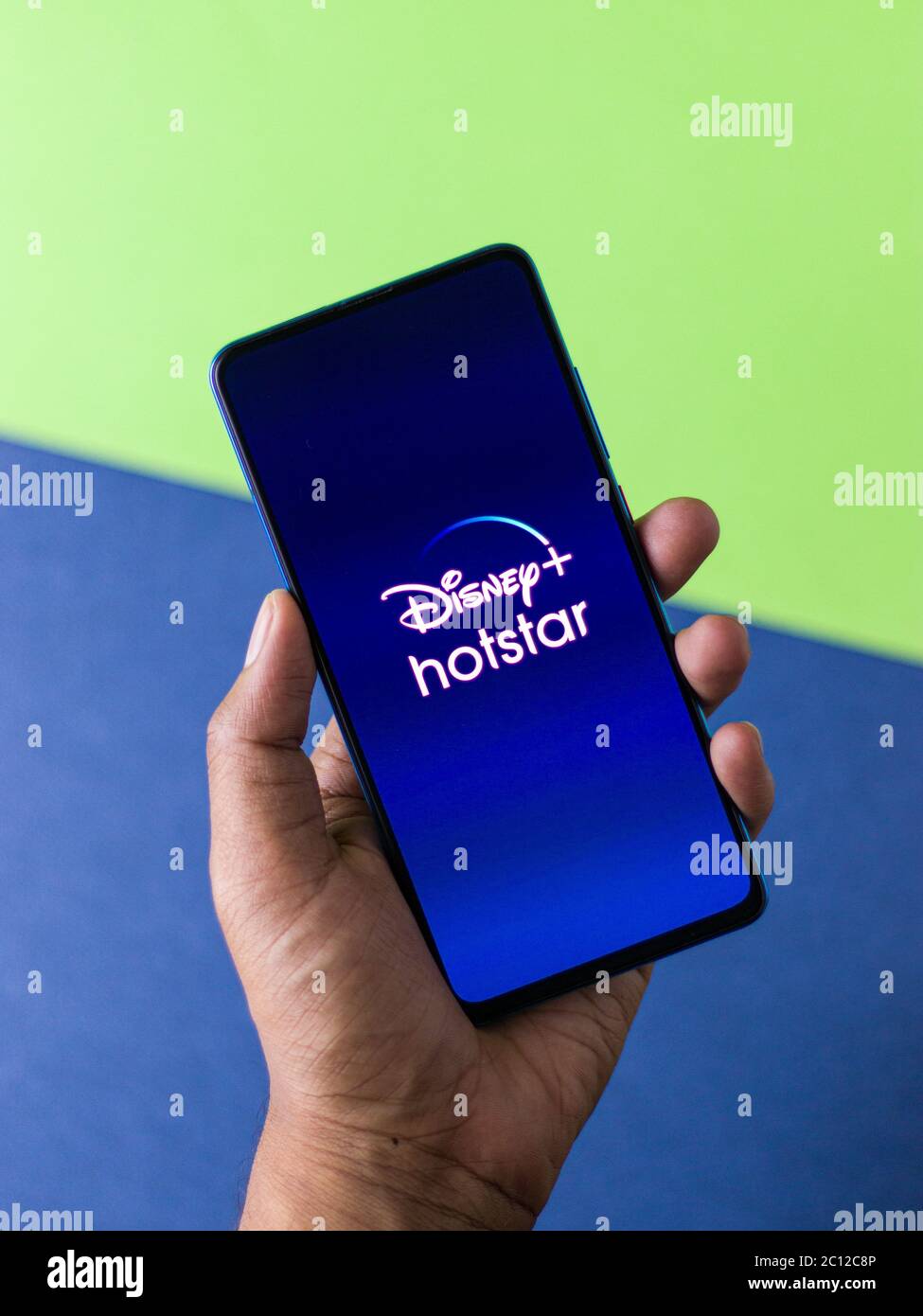 Assam, india - 21 Aprile 2020 : logo dell'app mobile Disney+ Hotstar - un servizio di streaming video fotografato per le azioni. Foto Stock