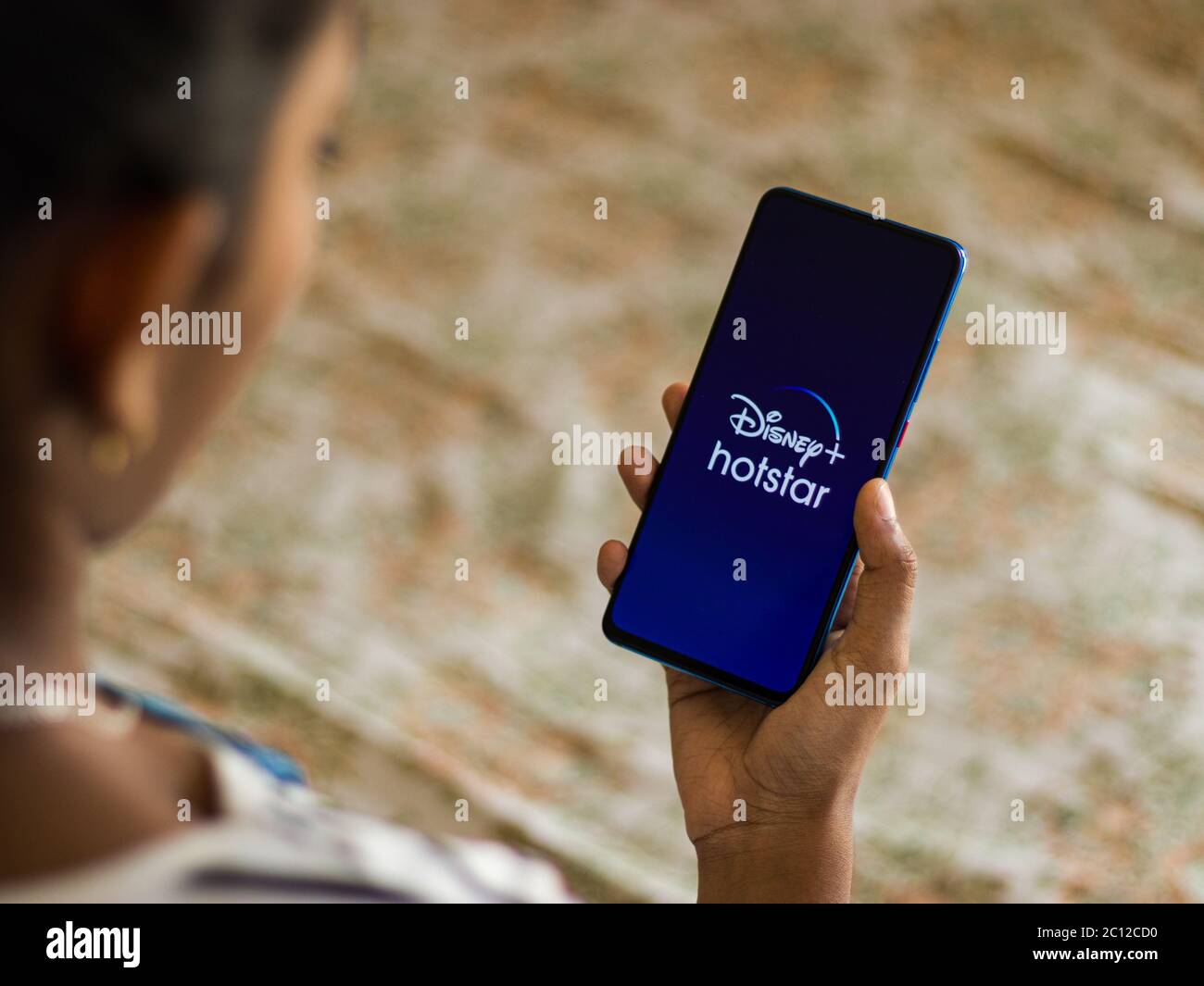 Assam, india - 21 Aprile 2020 : logo dell'app mobile Disney+ Hotstar - un servizio di streaming video fotografato per le azioni. Foto Stock