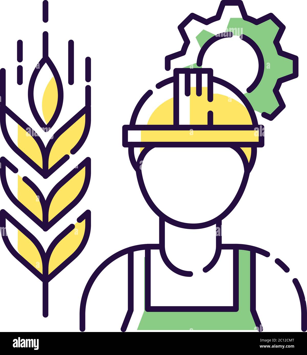 Icona colore RGB per tecnico agricolo Illustrazione Vettoriale