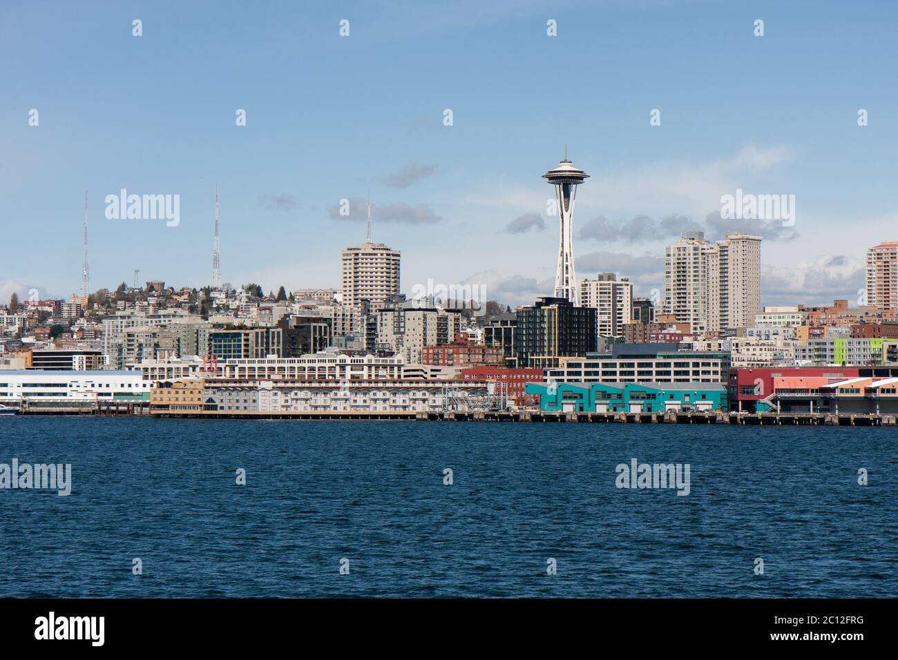 Vista sul lungomare di Seattle, Washington Foto Stock