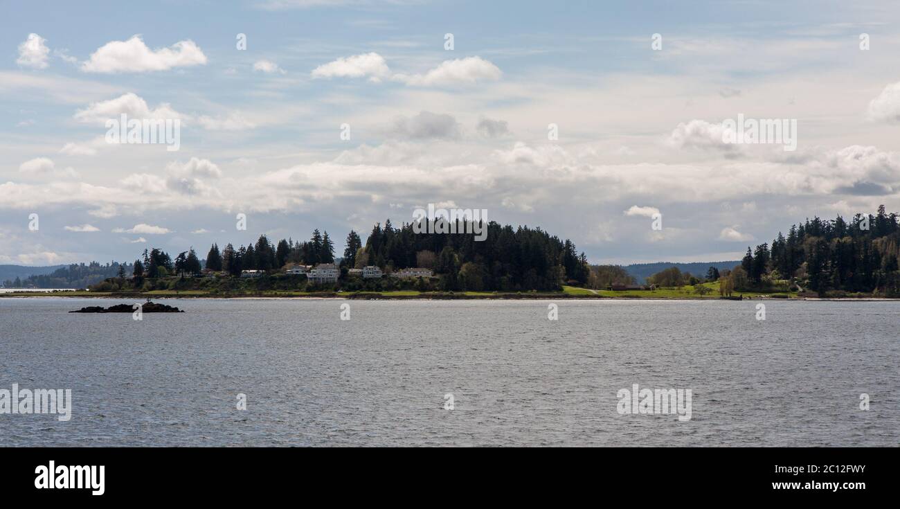 Vista dell'isola di Bainbridge da Puget Sound Foto Stock