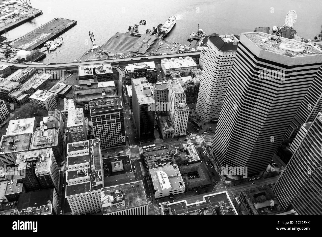 Vista sui grattacieli di Seattle Foto Stock