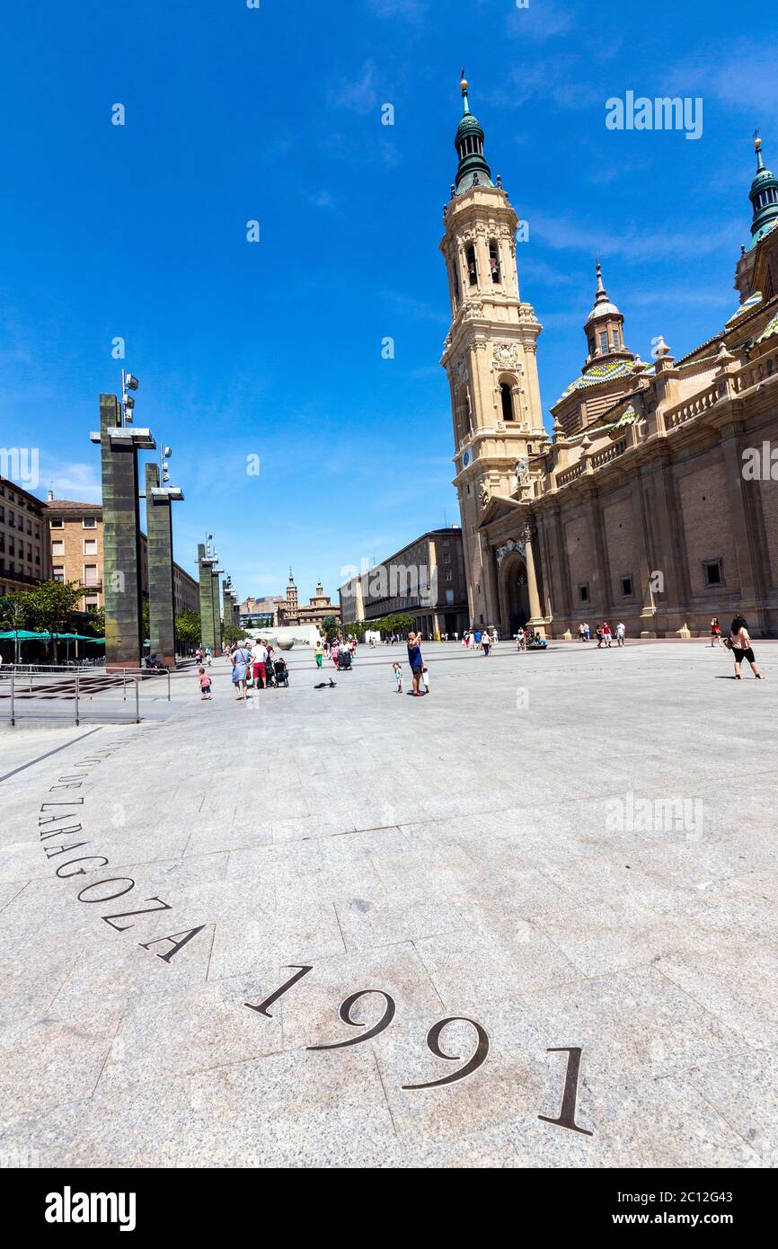 Cattedrale-Basilica di nostra Signora del pilastro, Saragozza, Aragona, Spagna Foto Stock