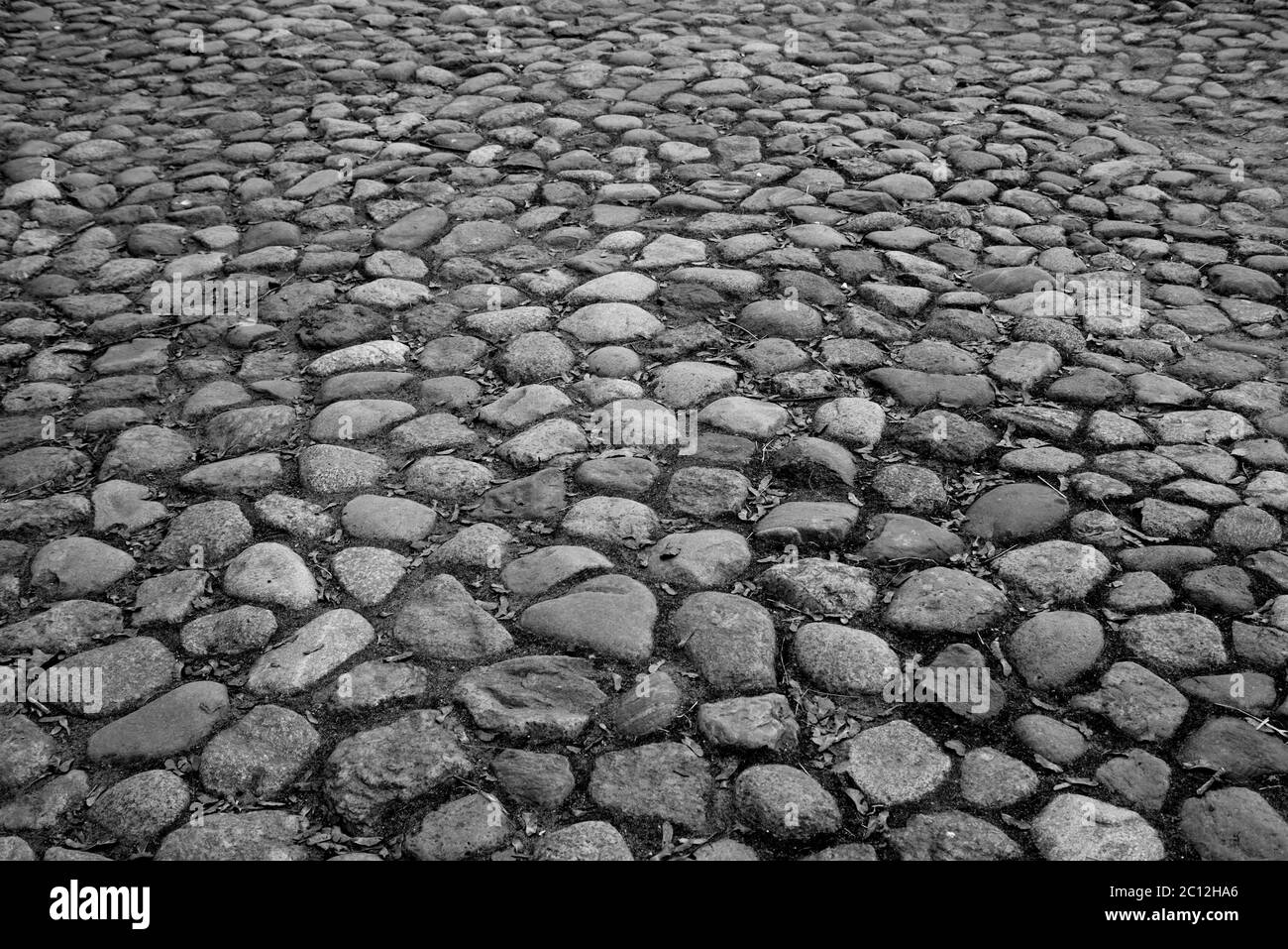 Pavimentazione in pietra in giornata di sole. Foto Stock