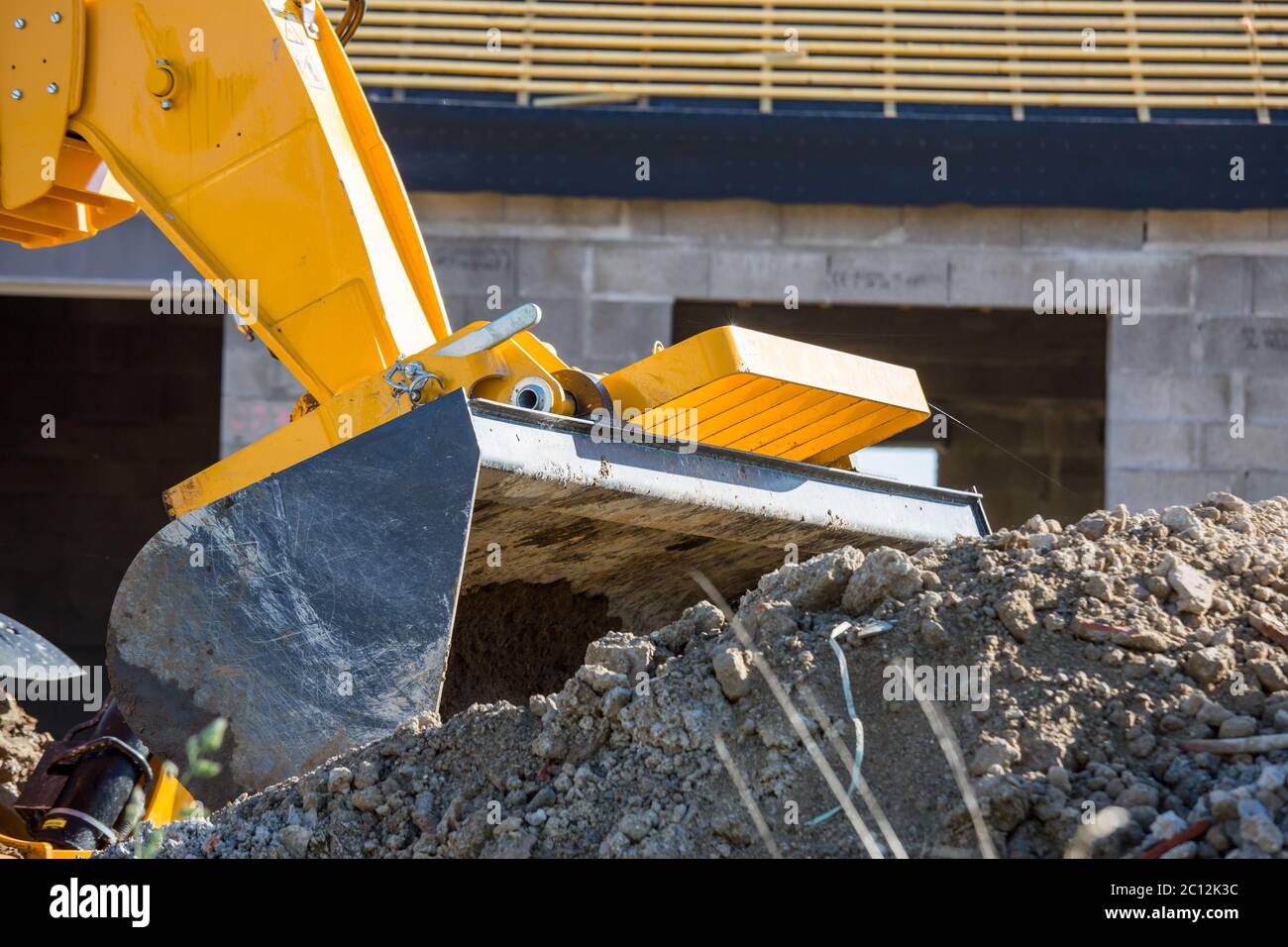 Immagine di un escavatore da cantiere Foto Stock