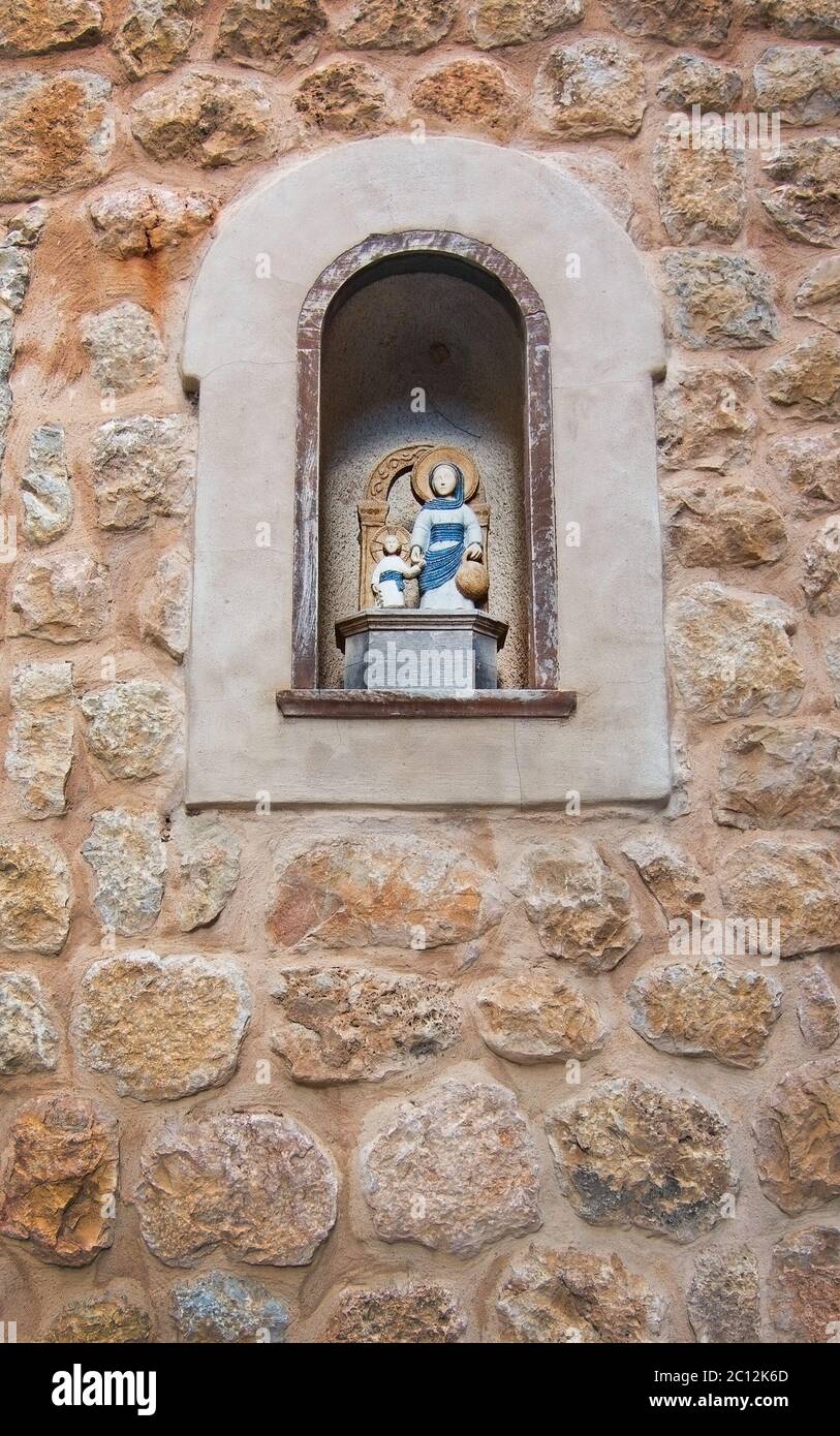 Madre Maria e Gesù scultura Foto Stock