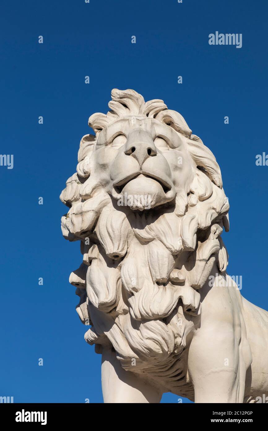 The South Bank Lion, Londra, Inghilterra, Regno Unito Foto Stock