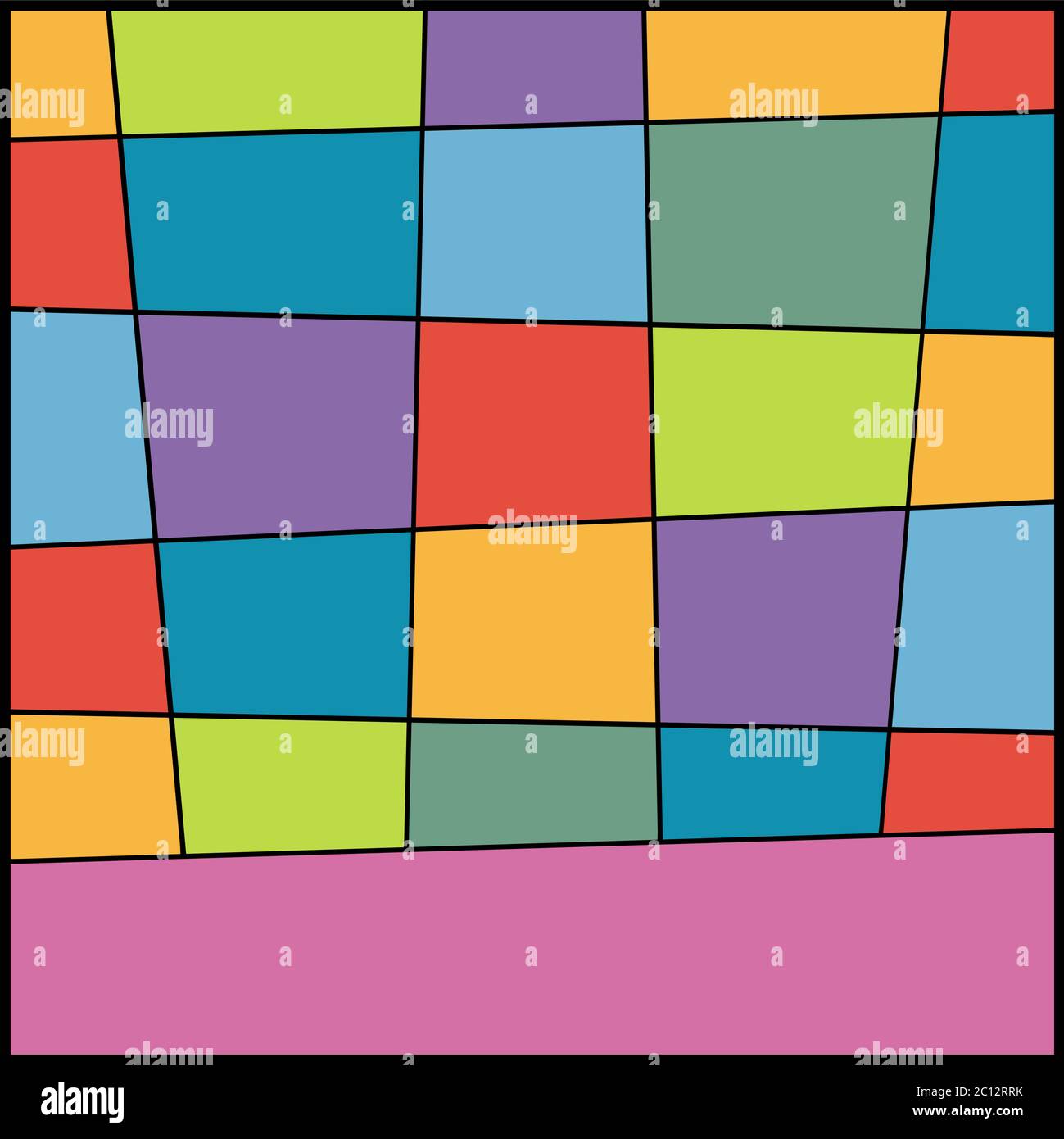 Sfondo astratto da quadrati multicolore e rettangoli vettore di icone piatte isolato Illustrazione Vettoriale