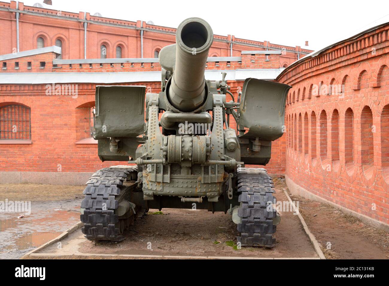 Vecchio howitzer alta potenza. Foto Stock