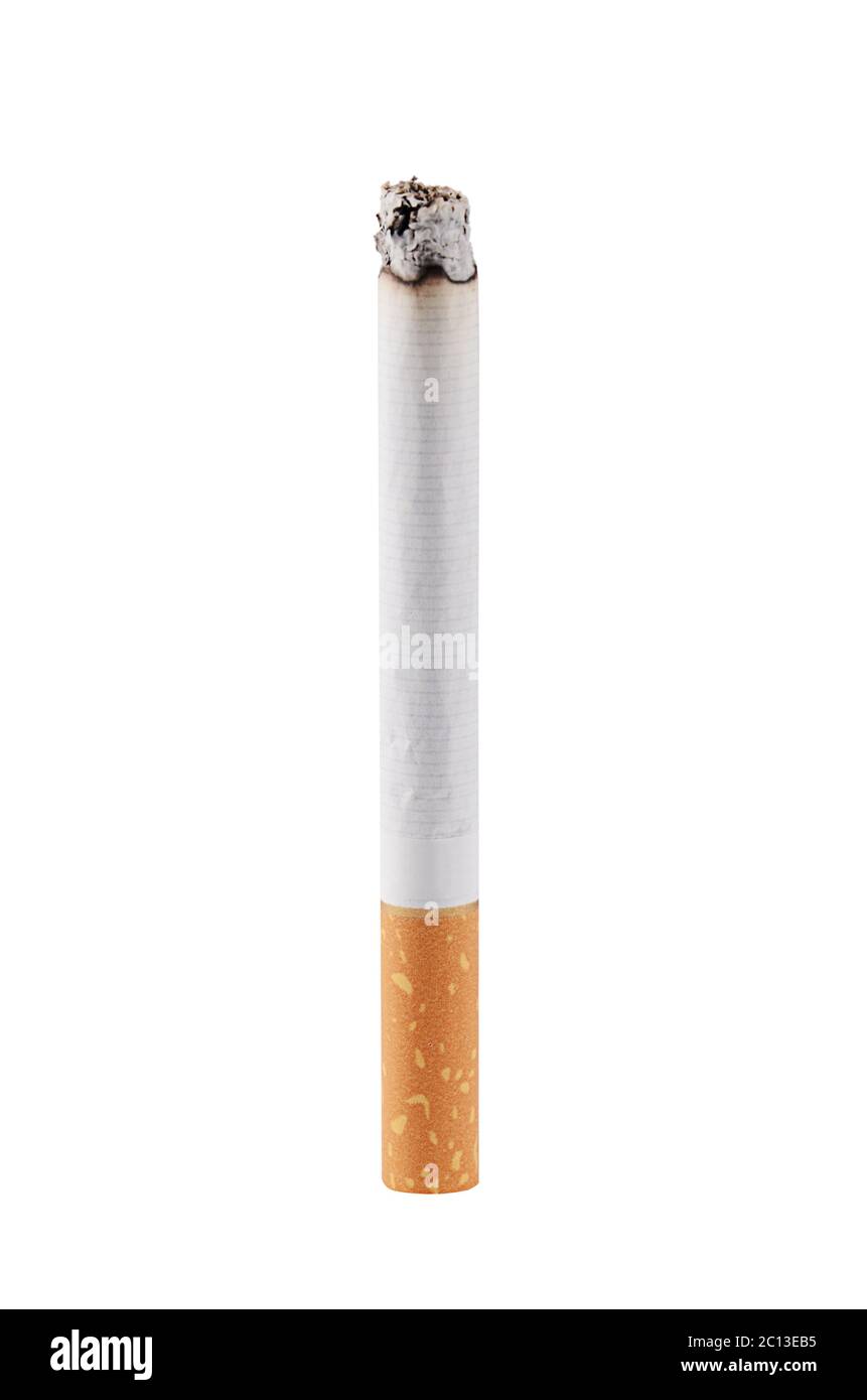 Sigaretta isolato su uno sfondo bianco Foto Stock